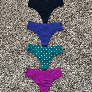 (4) NWT Victoria's Secret thong underwear, Size Large